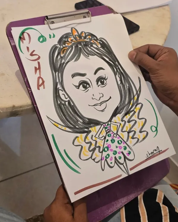 Live entertainment for your guests! I can arrange for a caricature artist to draw personalized portraits as a fun activity and a memorable party favor.