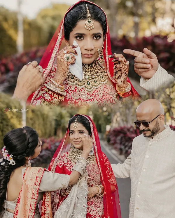 A powerful collage capturing the bittersweet emotions of the Vidai ceremony, where a bride shares tearful goodbyes with her family. These are the real, unscripted moments I promise to preserve.