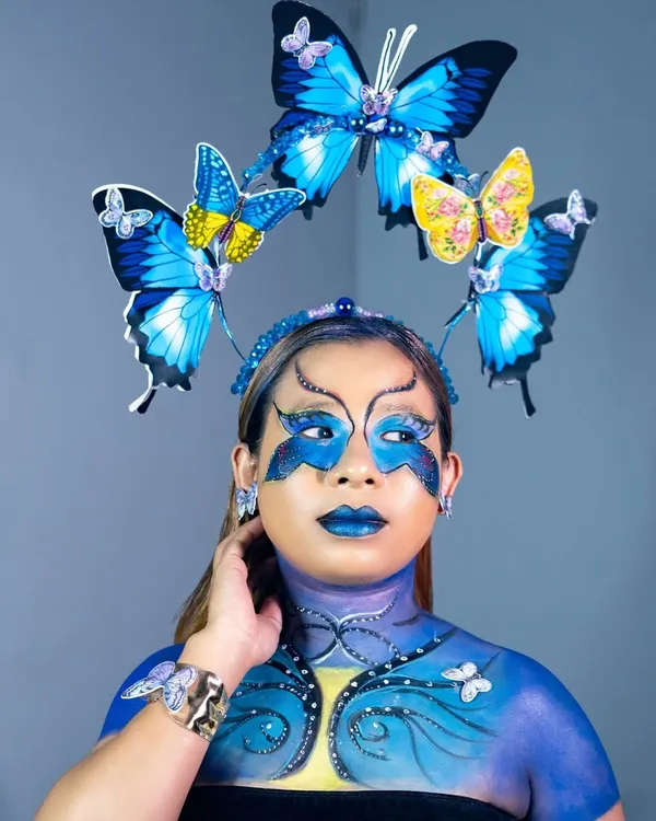 This stunning butterfly-inspired fantasy makeup showcases the peak of creativity and technical skill you can achieve. My professional makeup courses empower you to bring imaginative concepts to life with advanced body art and artistic makeup techniques.
