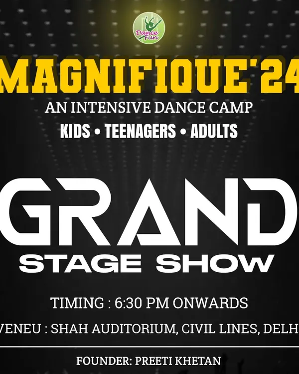 Announcing the grand stage show for Magnifique '24. This is the showcase evening where all our students perform live at a professional auditorium.