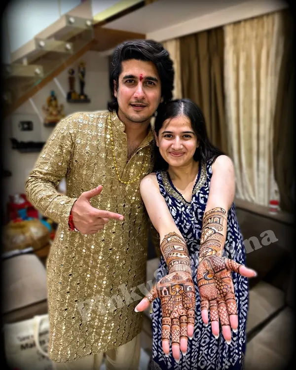 A special moment with actor Bhavin Bhanushali and his sister, for whom we had the pleasure of doing the wedding mehndi.