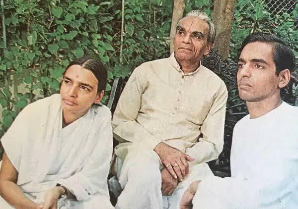 A treasured photograph of my gurus: B.K.S. Iyengar with his daughter, Dr. Geeta S. Iyengar, and son, Prashant S. Iyengar. Their collective wisdom and dedication have illuminated the path of yoga for millions around the world.