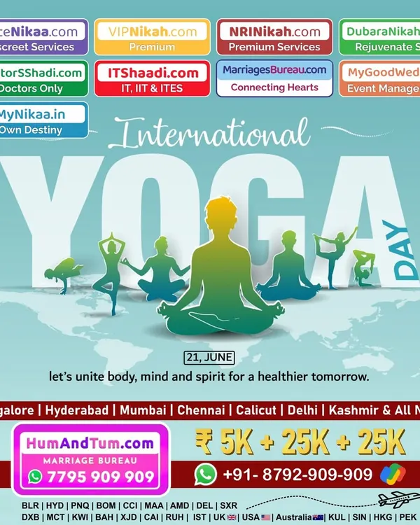 On International Yoga Day, we are reminded to unite body, mind, and spirit. A healthy life is the foundation for a healthy marriage.