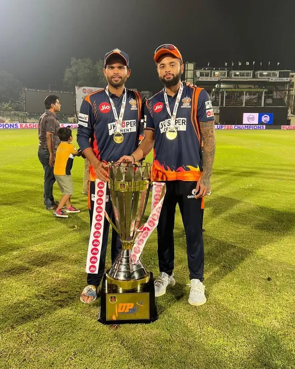 A moment of pride for the academy. Our student Karan Sharma, captain of Kashi Rudras, holding the championship trophy. His leadership and performance are a testament to his incredible work ethic.