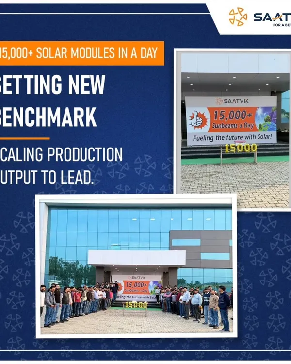 We recently set a new production benchmark by manufacturing over 15,000 solar modules in a single day. This milestone showcases our scaling capacity and our commitment to accelerating India's clean energy transition.
