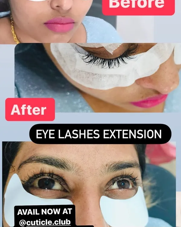 A stunning transformation with our professional eyelash extensions. We carefully apply each lash to create a fuller, longer set that beautifully enhances the eyes for a bright, awake look, no mascara needed.