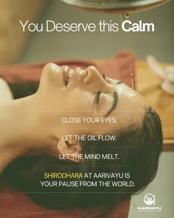 Shirodhara is our signature treatment for mental and emotional balance. The gentle, continuous flow of warm oil on the forehead induces a state of profound relaxation, melting away stress and clearing mental clutter.