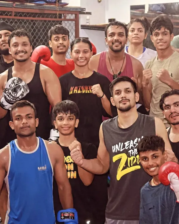 A group shot of my team after a tough session. Sweaty, tired, but stronger together.