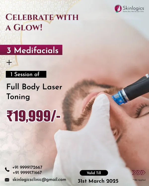 Get ready to celebrate with a special glow. This package combines three Medifacials with a session of Full Body Laser Toning, designed to give you radiant and smooth skin for any festive occasion.