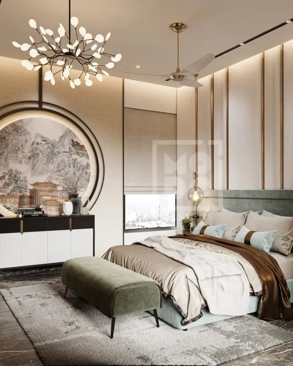 Step into serenity with this bedroom design. We blended soft hues, elegant decor, and cozy vibes to create a space where rest feels truly luxurious.