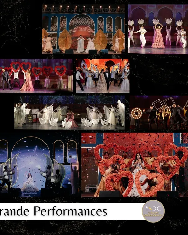 This is what we mean by 'Grande Performances'. We combine choreography with creative props, professional dancers, and stunning stage setups to elevate family performances into spectacular acts.