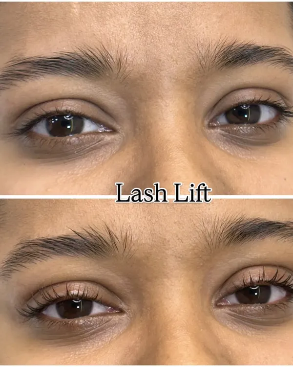 This before-and-after is a perfect example of a lash lift's power. We simply curled the natural lashes upwards, giving the eyes a wider, more awake appearance without any extensions.
