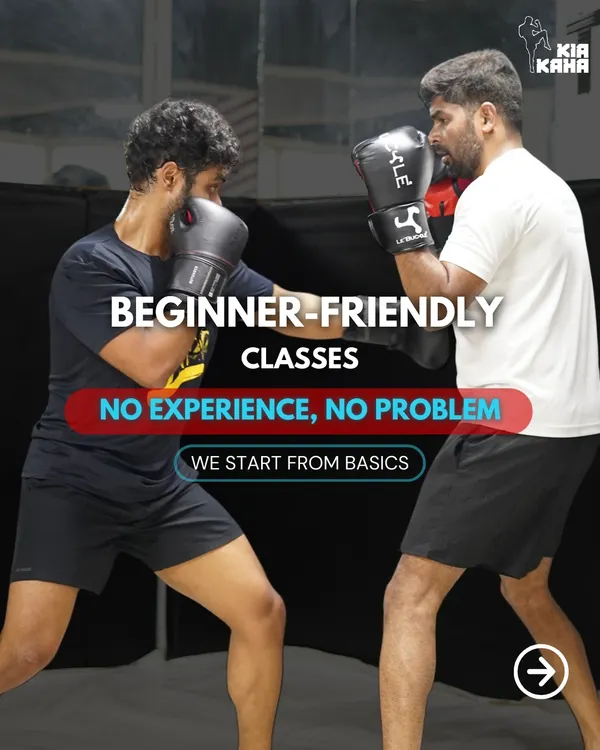 The most important step is the first one. Our beginner-friendly classes are designed for people with no experience. We start from the absolute basics of stance, movement, and striking.