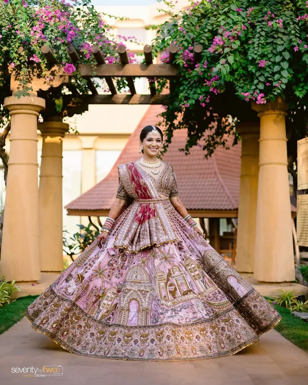 This is the essence of a fairytale wedding. For this bride, I created a soft, luminous makeup look to complement her magnificent lehenga, ensuring she looked and felt absolutely regal on her big day.