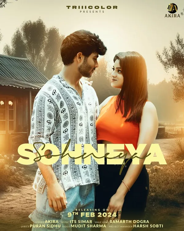 The official poster for my romantic Punjabi single, "Sohneya". This song is a perfect example of the warm, melodic vocals I can provide for love songs.