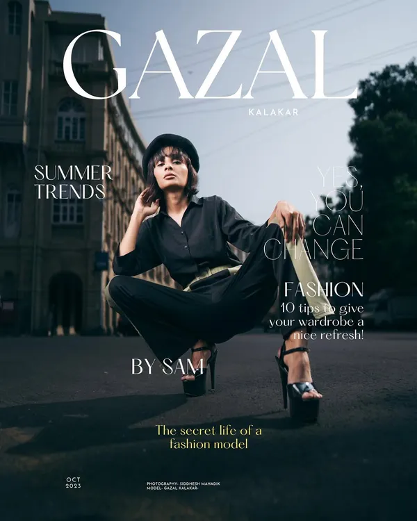 I design and shoot mock magazine covers to give models and brands a powerful editorial edge. For this shot, we used the urban backdrop of Mumbai to create a high-fashion street style look that feels authentic and aspirational.