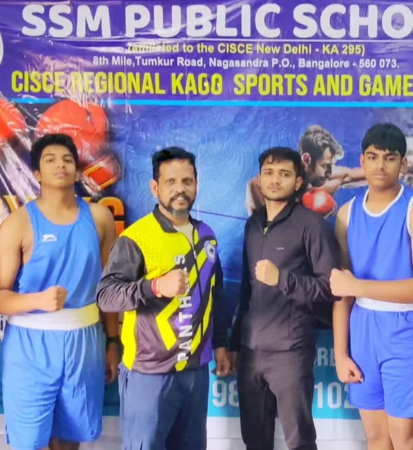 A proud moment with my students from Team Panthers after they each secured a silver medal at the CISCE Regional Level Boxing Championship in Bangalore. Their dedication to the sport is clear.