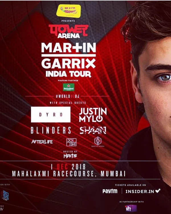 The official poster for the Martin Garrix India Tour. We were super stoked to be part of this lineup with artists like Dyro, Justin Mylo, and Shaan.
