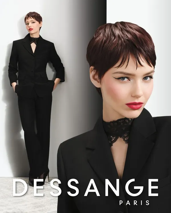 A haircut should be a statement. This power pixie cut combines precision technique with a bold, modern edge, complemented by sharp winged eyeliner and a classic red lip for a look that is pure confidence.