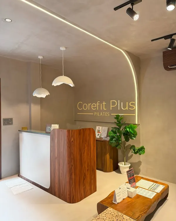 Your wellness journey starts the moment you walk in. I created a reception area that feels calm and welcoming, setting the tone for a mindful and focused workout ahead.