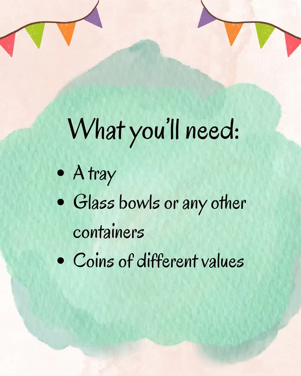 Turn math into a meaningful experience by sorting coins. This simple activity helps children classify objects and prepares them for concepts like counting and addition.