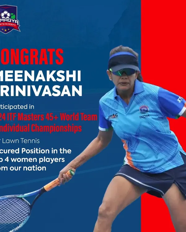 A proud moment for the academy as our member Meenakshi Srinivasan competes in the 2024 ITF Masters 45+ World Team Championships. Her journey from our courts to the world stage is a source of inspiration for all our athletes.