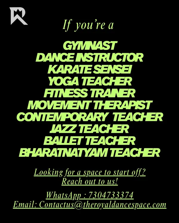 My studios are for everyone. Whether you're a dance instructor, yoga teacher, fitness trainer, or movement therapist, this space is for you. Here are my direct contact details to get you started.