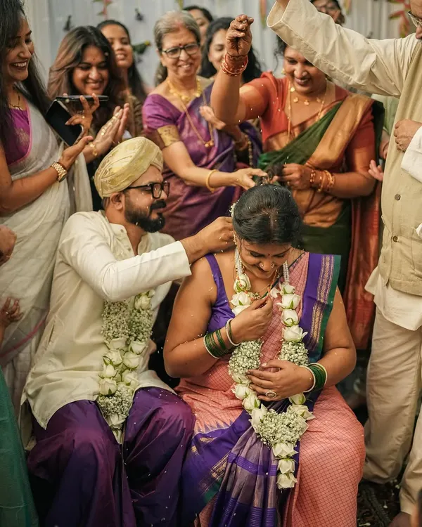 This moment is why I do what I do. For my own wedding, I designed our outfits to be a true reflection of us. I created my own sleeveless blouse to feel like myself, a matching dhoti set for my husband, and a custom kurta for my son. I believe in creating clothes for your most important memories.