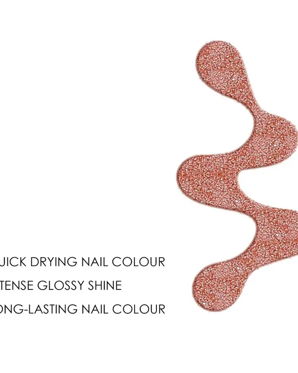 This infographic for a nail polish clearly lists its key benefits: quick-drying, intense shine, and long-lasting. Highlighting features like this helps customers make a quick purchase decision.