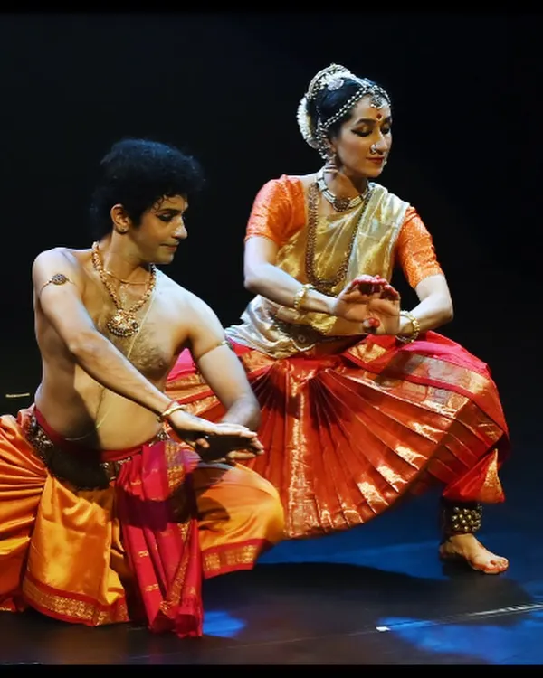 A moment from 'Converse', my duet with the wonderful Bharatanatyam dancer Pavitra Krishna Bhat. Here, our two distinct styles meet and merge.