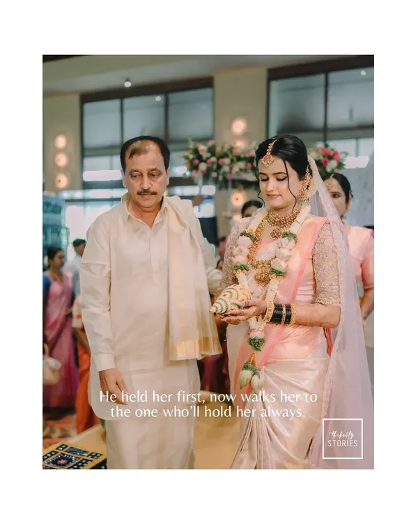 "He held her first, now walks her to the one who'll hold her always." A deeply emotional moment of a father walking his daughter down the aisle, a memory we are honored to preserve.