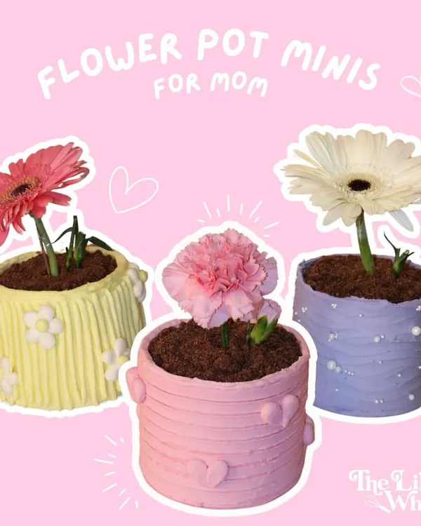 Our adorable Flower Pot Mini Cakes created for Mother's Day. These edible bouquets are the perfect way to show your love with flowers she can actually eat.