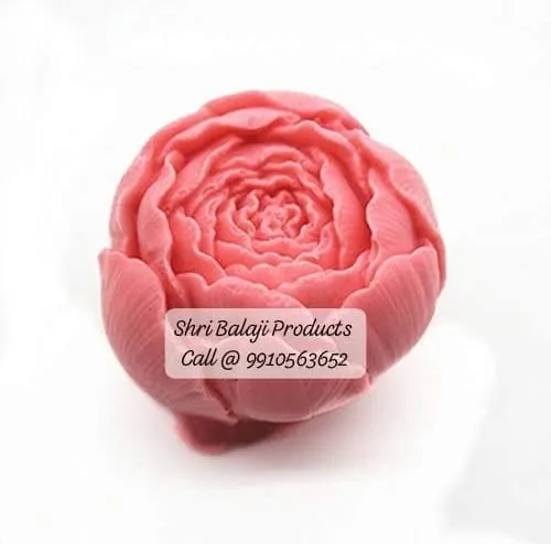 A perfectly formed pink peony soap or candle, created with one of my detailed floral molds. The layers of petals are captured beautifully, resulting in a very realistic flower.