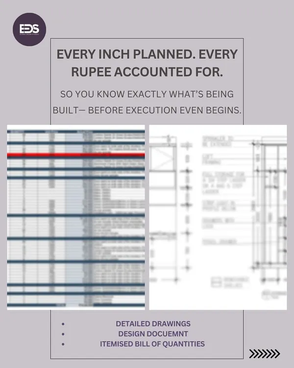 Every inch planned, every rupee accounted for. Before execution even begins, we provide detailed drawings, design documents, and an itemized Bill of Quantities (BOQ) so you know exactly what's being built and how your budget is being used.