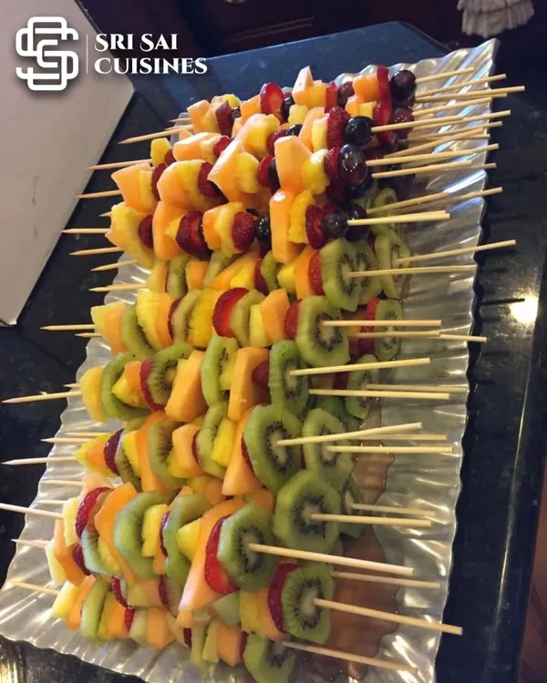My exotic fruit sticks are a colorful and healthy treat. Skewers of fresh kiwi, melon, grapes, and strawberries make for an easy-to-eat and visually appealing snack.