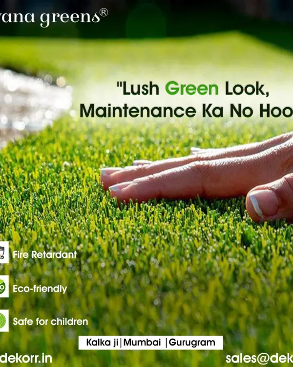 Lush green look, maintenance ka no hook! Our artificial grass is soft to the touch, fire retardant, eco-friendly, and completely safe for children, making it the perfect worry-free solution for your home.