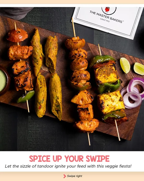 Our Tandoori Veggie Platter is a feast for the senses, featuring succulent Paneer Tikka, flavorful Tandoori Mushrooms, and smoky Soya Chaap skewers. Each piece is marinated in traditional spices and cooked to perfection in our clay oven.