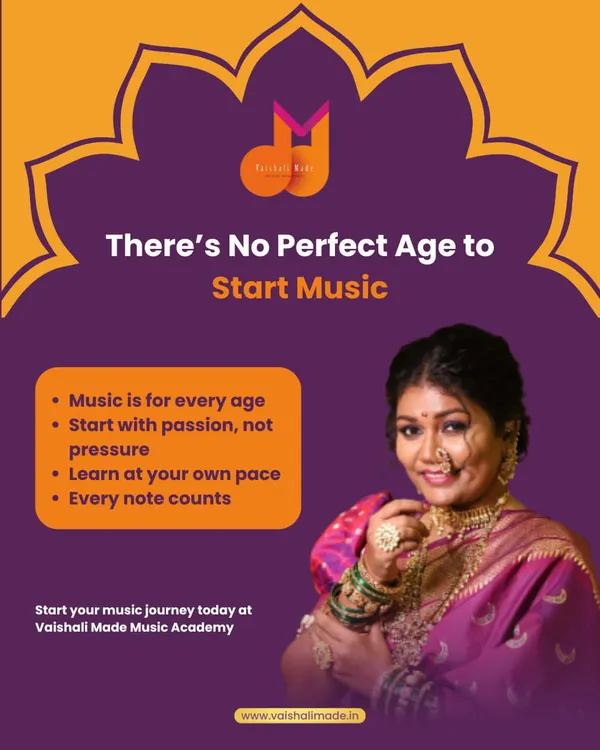 You are never too young to begin or too old to learn. This graphic reinforces my belief that there is no perfect age to start music. All that matters is passion, consistency, and joy.