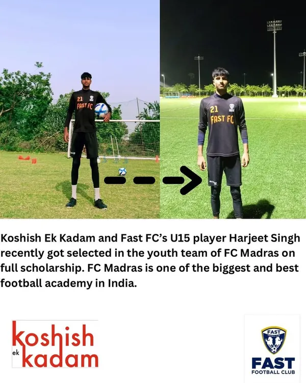This is what our program is all about. We are incredibly proud that our U15 player and goalkeeper Harjeet Singh earned a full scholarship to join the youth team of FC Madras, one of India's premier football academies.
