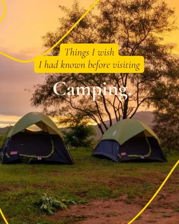 Thinking about your first camping trip? I've got you covered with tips and curated experiences that make it easy. This view, with tents set up before a beautiful sunset, is what it's all about.