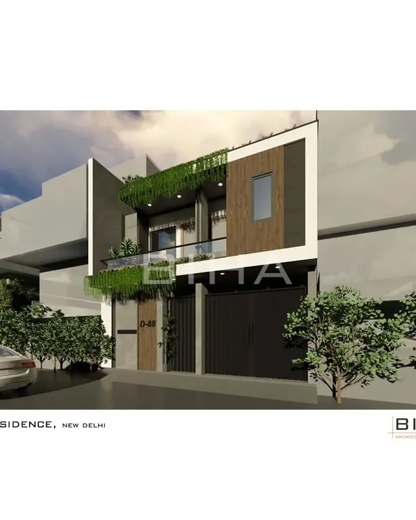 A biophilic design for the 88 Residence, located in a dense urban village in New Delhi. Cascading greenery is a core component of the facade, designed to create a private green sanctuary for its inhabitants.