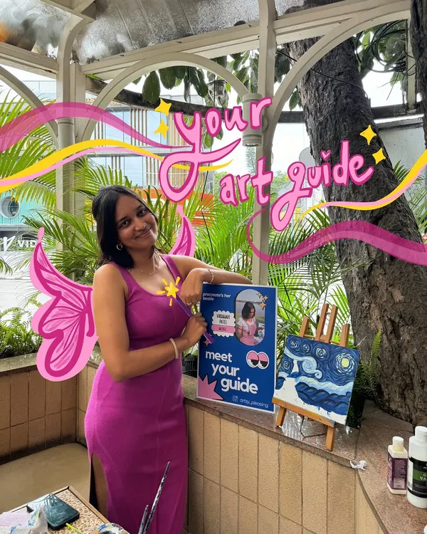 Namaste! I'm Vaishnavi, your artsy guide. I'm here to show you that art is for everyone, and my workshops are all about having fun and creating something you'll love.