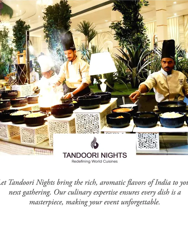 Our chefs at a live cooking station, bringing the rich, aromatic flavors of India directly to guests. This setup makes any event unforgettable.