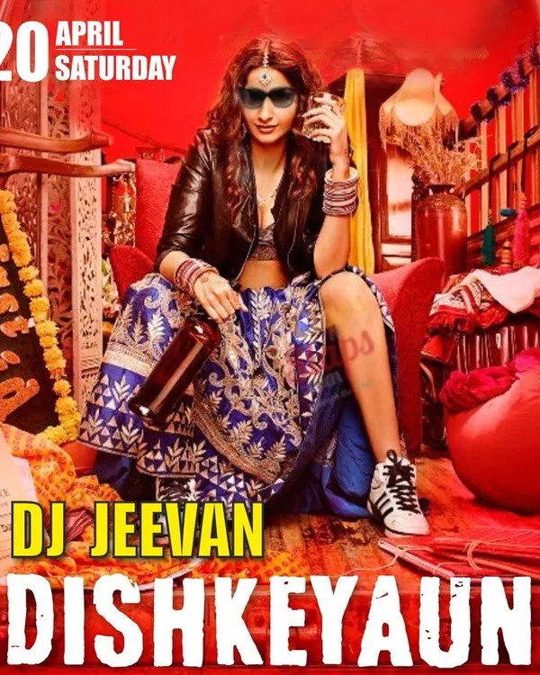 An event poster for my Bollywood night at Dishkeyaun. The "Dishkeyaun" theme is a fun take on Bollywood action, which I match with high-energy music.