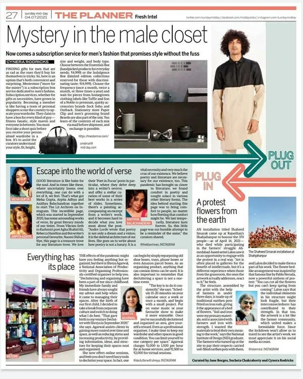 A full view of the newspaper article in Midday's "The Planner" section that featured my work. I was so overwhelmed by all the love and support.