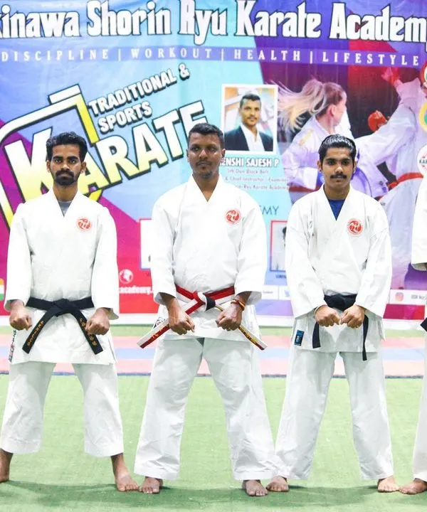 This is our team of senior instructors and black belts at the Okinawa Shorin-Ryu Karate Academy. We work together to uphold the standards of traditional karate and provide expert guidance to all our students.