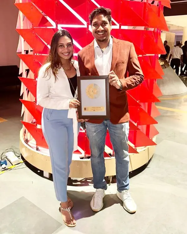 We were incredibly honored to receive the Best Young Practices Architecture award from the Institute of Indian Interior Designers (IIID) Bangalore. Here we are, Priyanka and Koushik, with our award.
