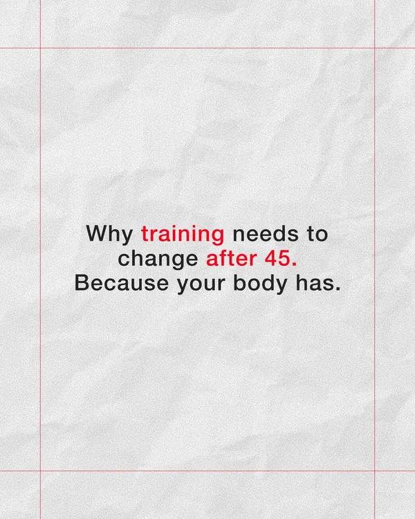 Why does your training need to change after 45? Because your body has. It's not about stopping; it's about training smarter to address muscle loss, slower recovery, and joint stress.