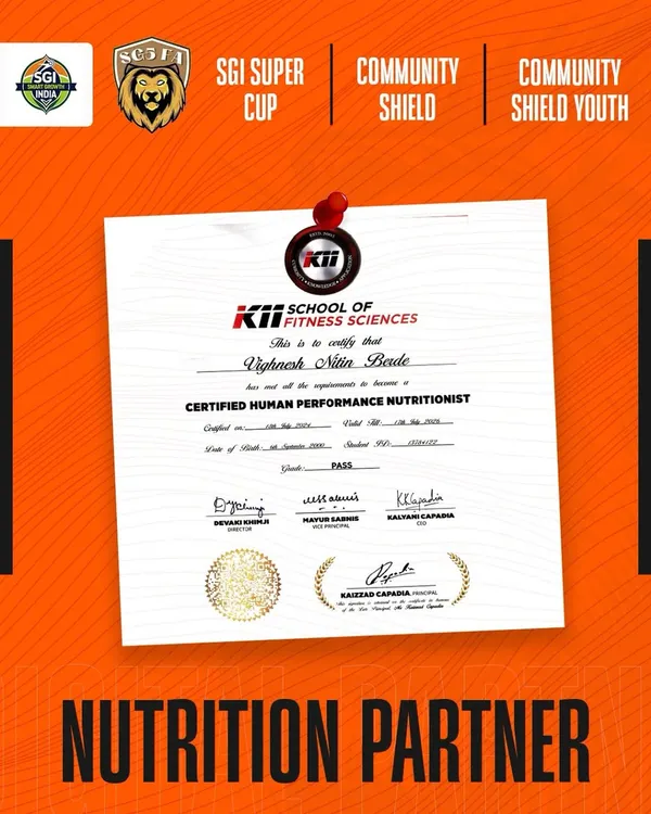 We are proud to partner with a certified Human Performance Nutritionist from the K11 School of Fitness Sciences. This ensures our players are fueled for peak performance.