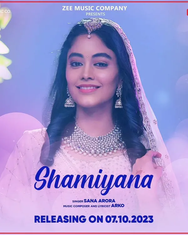 The official poster for my first original song, 'Shamiyana'. Seeing this felt like a dream. It was an honor to work with composer Arko on this beautiful track.